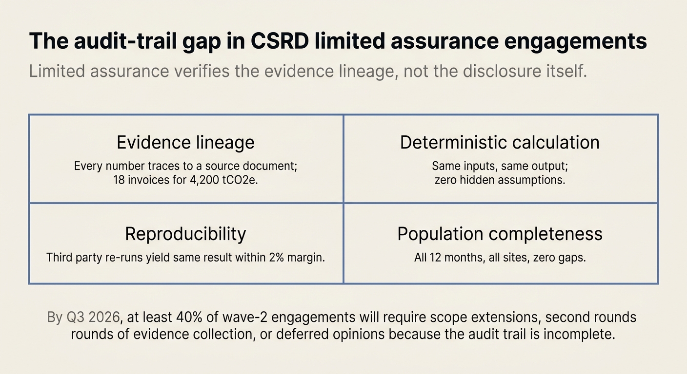 The audit-trail gap in CSRD limited assurance engagements
