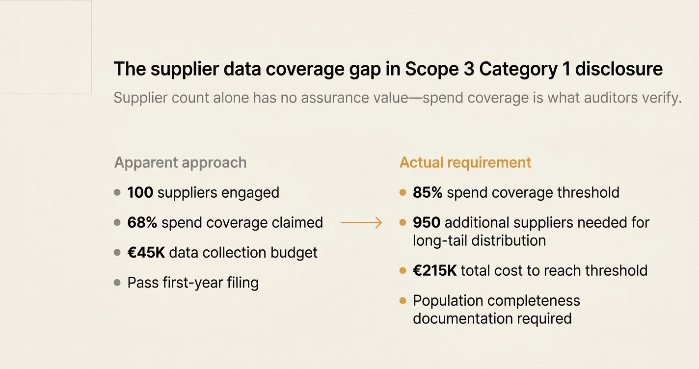The supplier data coverage gap in Scope 3 Category 1 disclosure