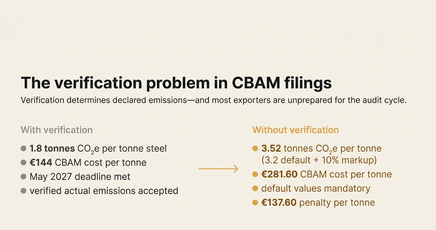 The verification problem in CBAM filings
