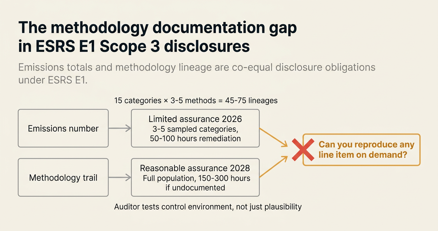 The methodology documentation gap in ESRS E1 Scope 3 disclosures