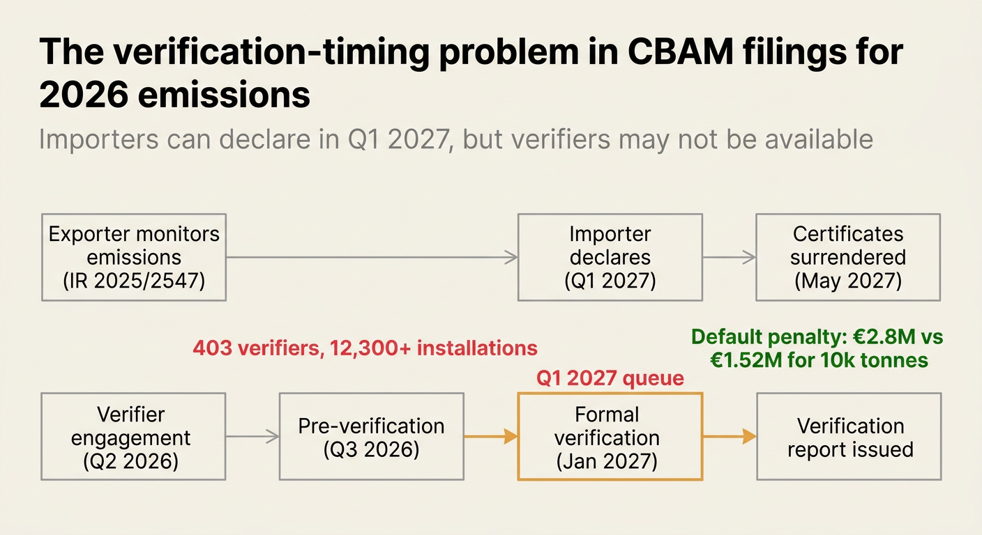The verification-timing problem in CBAM filings for 2026 emissions