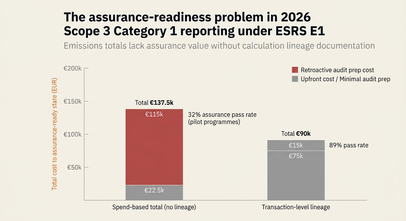 The assurance-readiness problem in 2026 Scope 3 Category 1 reporting under ESRS E1