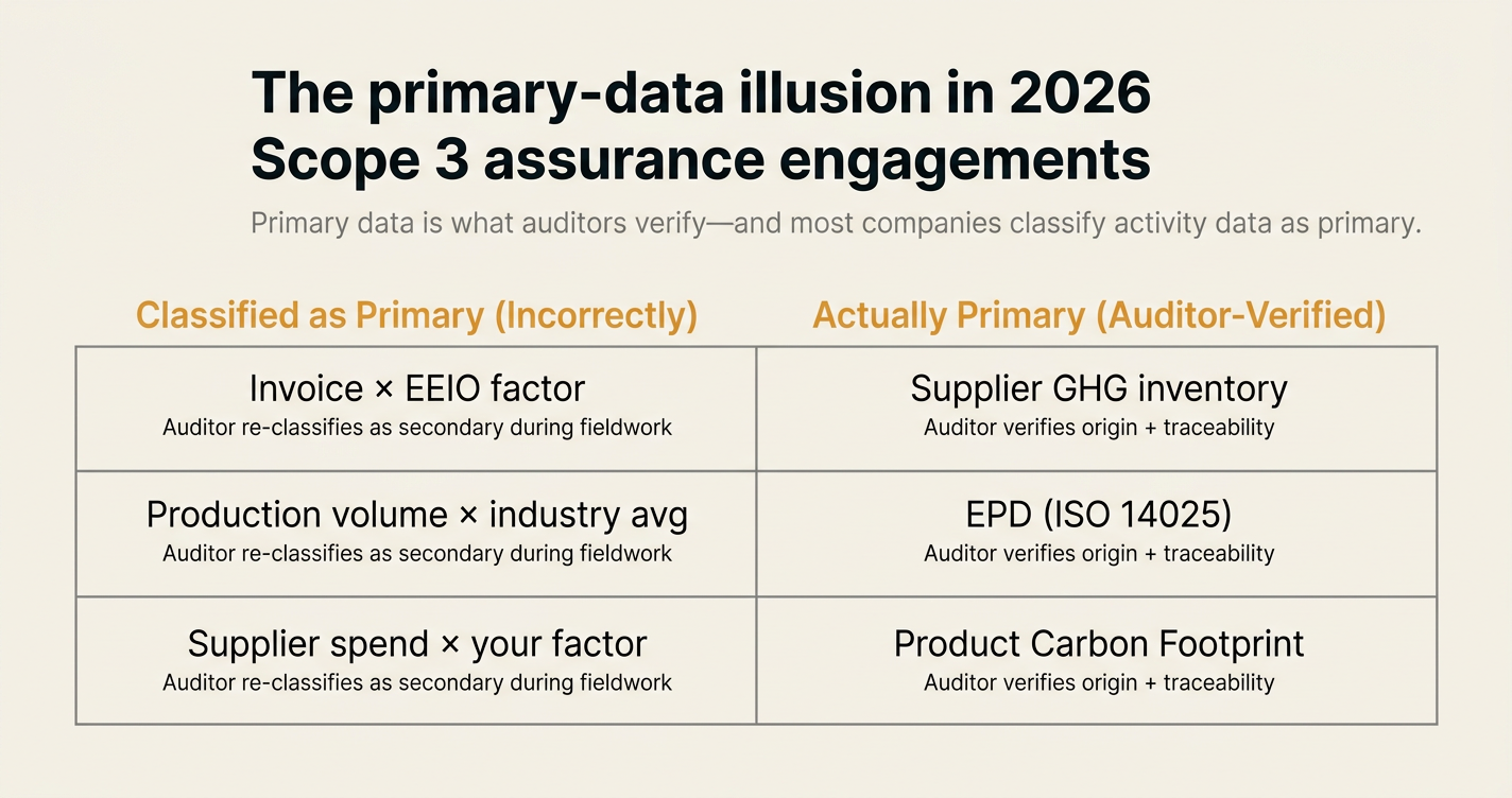The primary-data illusion in 2026 Scope 3 assurance engagements