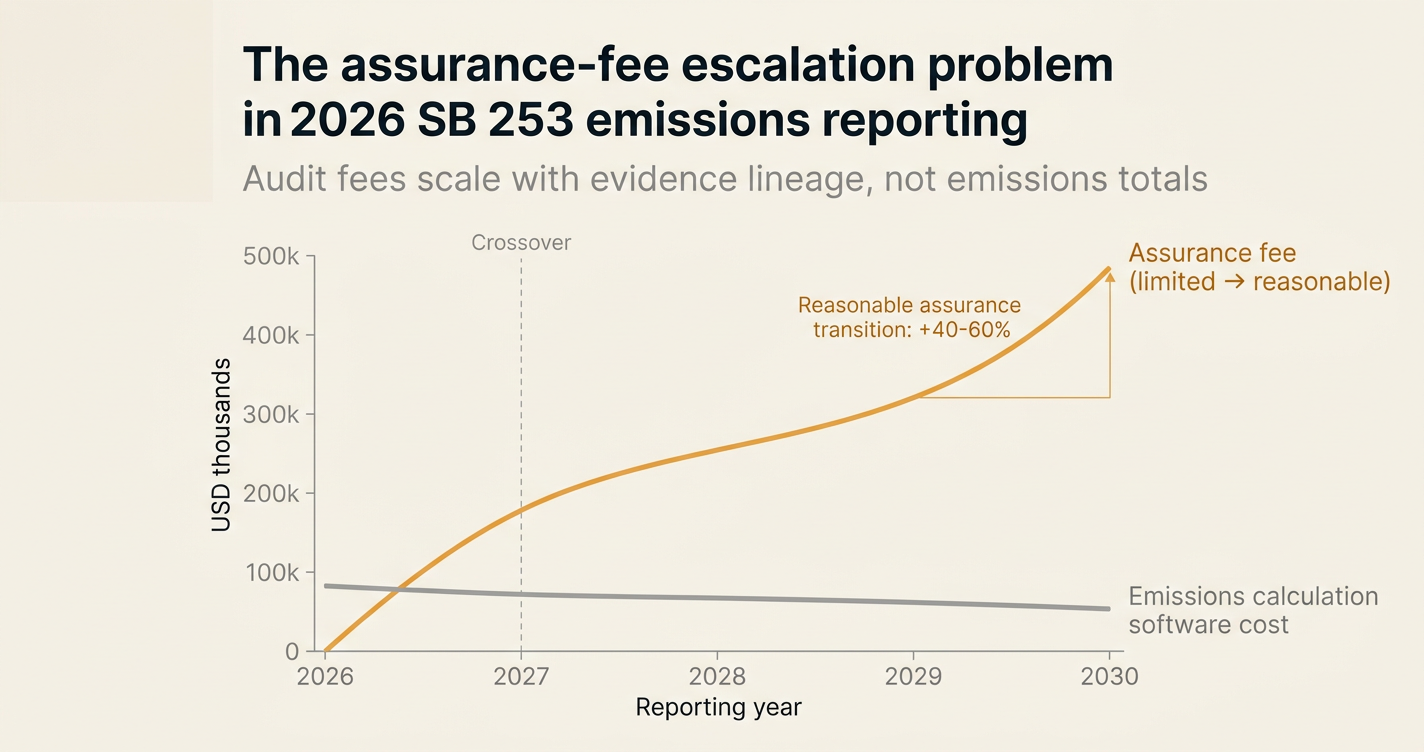 The assurance-fee escalation problem in 2026 SB 253 emissions reporting