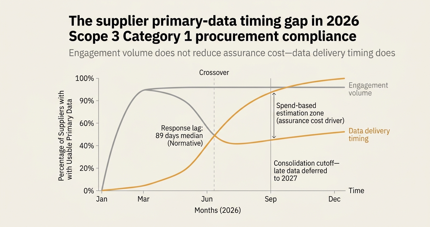 The supplier primary-data timing gap in 2026 Scope 3 Category 1 procurement compliance